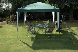 Kingfisher Pop Up Gazebo Party Event Tent 3 x 3m Green & White Steel Frame