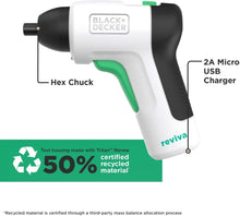 Load image into Gallery viewer, B&amp;D Black+Decker Cordless Screwdriver Reviva 3.6V Li-ion 1.5Ah REVSD4C