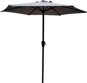 2m Aluminium Parasol Grey - Garden Parasol Sun Shade Canopy Patio Outdoor Umbrella