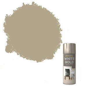 400ml Rust-Oleum Multi-Purpose Metallic Finish Spray Paint Metallic White Gold