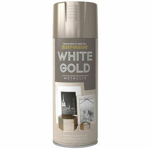 400ml Rust-Oleum Multi-Purpose Metallic Finish Spray Paint Metallic White Gold