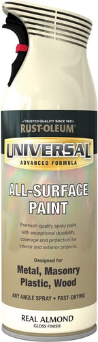Rust-Oleum Universal Real almond Gloss Multi-surface Spray paint, 400ml